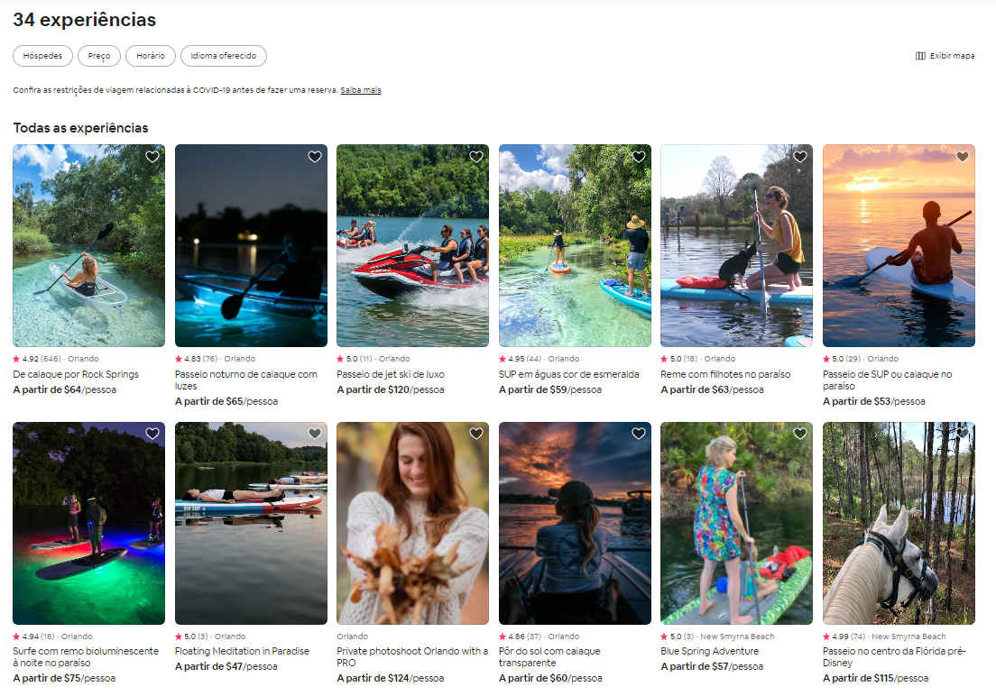 Experiências do Airbnb